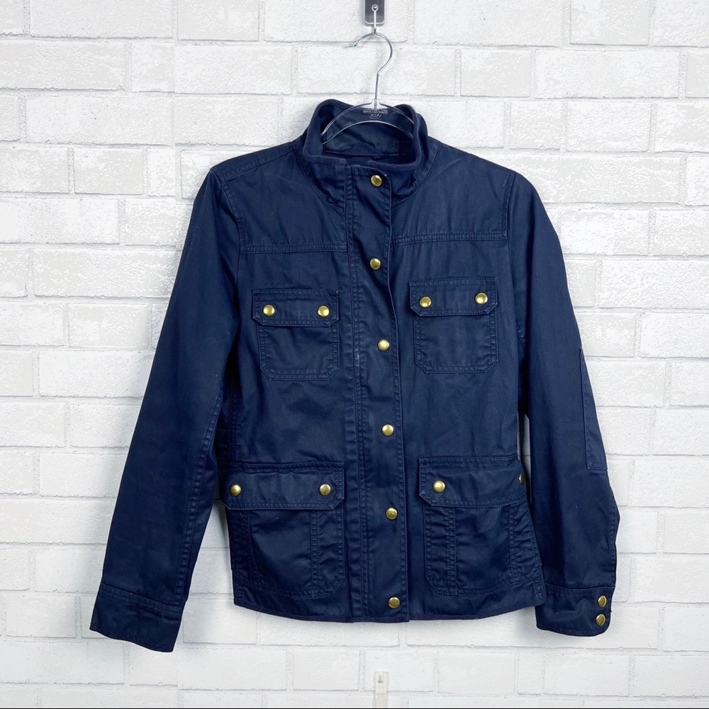 J.Crew THE Relaxed Boyfriend DOWNTOWN FIELD JACKET Navy Blue Women's Size Small